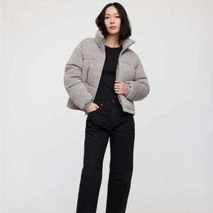 Gap Grey Relaxed Short Puffer Jacket